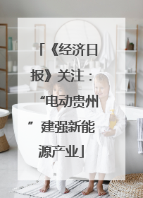 《经济日报》关注：“电动贵州”建强新能源产业