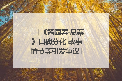 《酱园弄·悬案》口碑分化 故事情节等引发争议