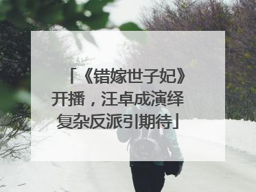 《错嫁世子妃》开播，汪卓成演绎复杂反派引期待