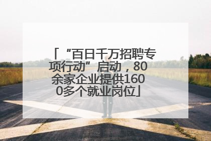 “百日千万招聘专项行动”启动，80余家企业提供1600多个就业岗位