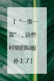 “一事一议”，这些村里的短板补上了
