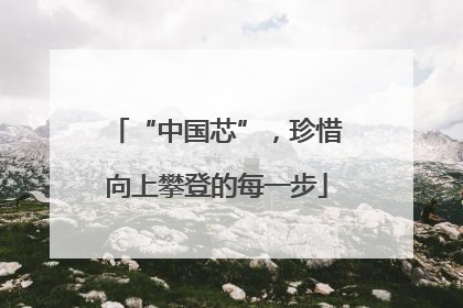 “中国芯”，珍惜向上攀登的每一步