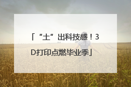 “土”出科技感！3D打印点燃毕业季