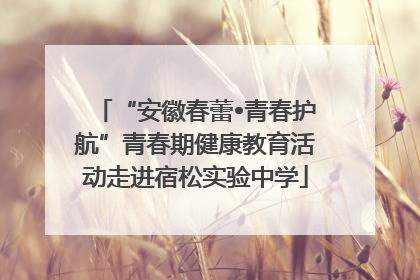 “安徽春蕾•青春护航”青春期健康教育活动走进宿松实验中学