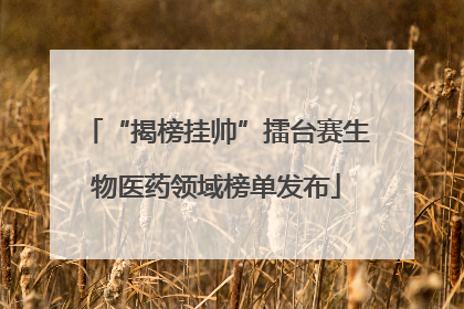 “揭榜挂帅”擂台赛生物医药领域榜单发布