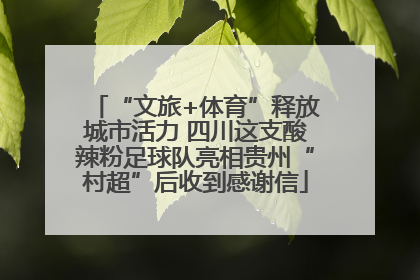 “文旅+体育”释放城市活力 四川这支酸辣粉足球队亮相贵州“村超”后收到感谢信