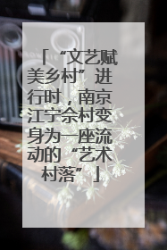 “文艺赋美乡村”进行时，南京江宁佘村变身为一座流动的“艺术村落”