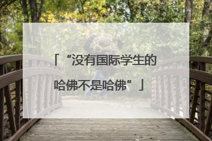 “没有国际学生的哈佛不是哈佛”