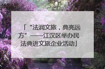 “法润文旅，典亮远方”——江汉区举办民法典进文旅企业活动