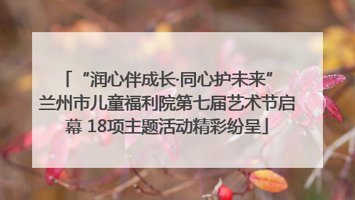 “润心伴成长·同心护未来” 兰州市儿童福利院第七届艺术节启幕 18项主题活动精彩纷呈
