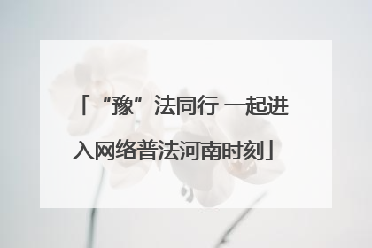 “豫”法同行 一起进入网络普法河南时刻