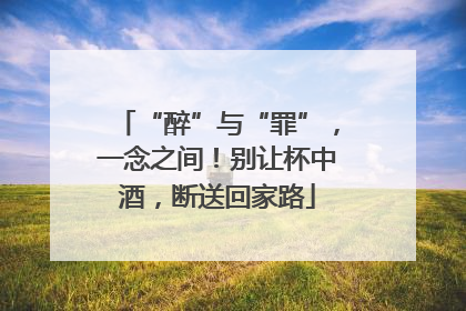 “醉”与“罪”，一念之间！别让杯中酒，断送回家路