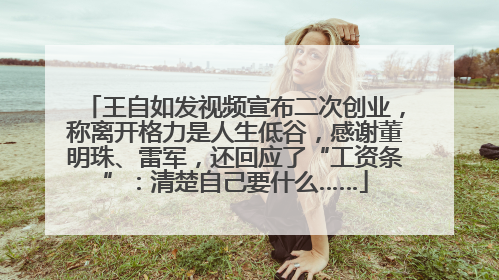 王自如发视频宣布二次创业，称离开格力是人生低谷，感谢董明珠、雷军，还回应了“工资条”：清楚自己要什么……