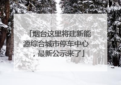 烟台这里将建新能源综合城市停车中心，最新公示来了