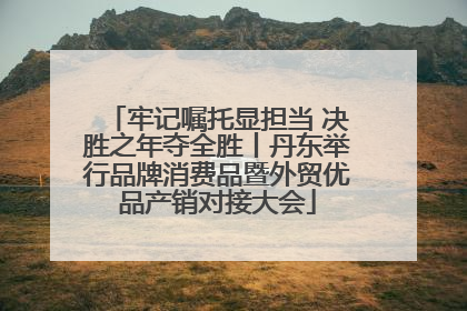 牢记嘱托显担当 决胜之年夺全胜丨丹东举行品牌消费品暨外贸优品产销对接大会