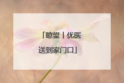 瞭望丨优医送到家门口