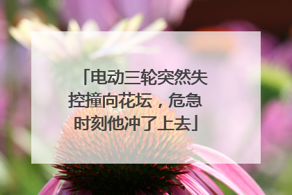 电动三轮突然失控撞向花坛，危急时刻他冲了上去