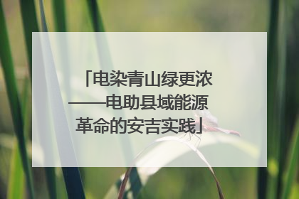 电染青山绿更浓——电助县域能源革命的安吉实践