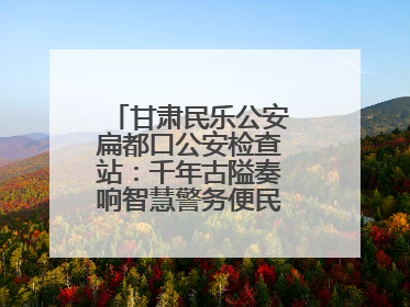 甘肃民乐公安扁都口公安检查站：千年古隘奏响智慧警务便民服务新乐章