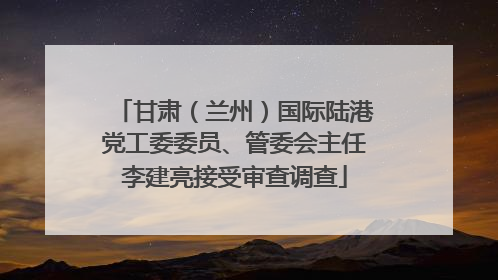 甘肃（兰州）国际陆港党工委委员、管委会主任李建亮接受审查调查