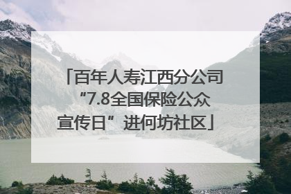 百年人寿江西分公司“7.8全国保险公众宣传日”进何坊社区
