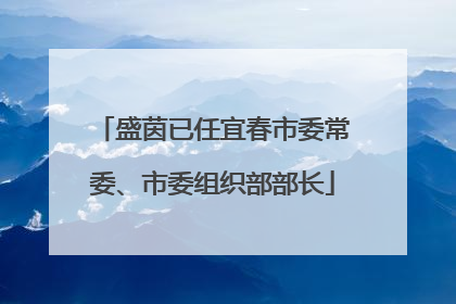盛茵已任宜春市委常委、市委组织部部长