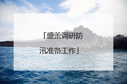 盛蕾调研防汛准备工作