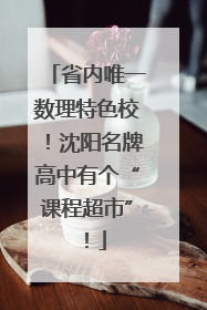 省内唯一数理特色校！沈阳名牌高中有个“课程超市”！