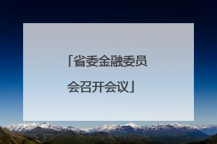 省委金融委员会召开会议