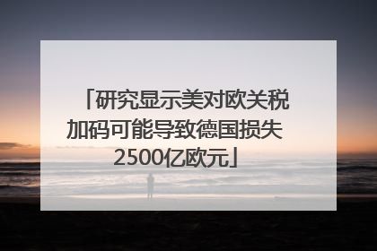 研究显示美对欧关税加码可能导致德国损失2500亿欧元