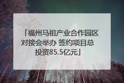 福州马祖产业合作园区对接会举办 签约项目总投资85.5亿元