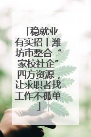 稳就业 有实招丨潍坊市整合“家校社企”四方资源，让求职者找工作不孤单