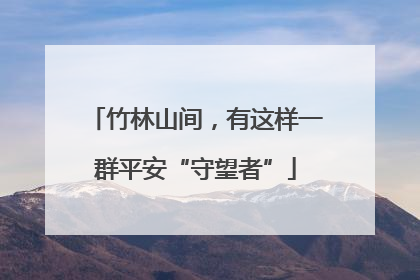 竹林山间，有这样一群平安“守望者”