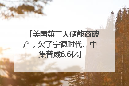 美国第三大储能商破产，欠了宁德时代、中集普威6.6亿