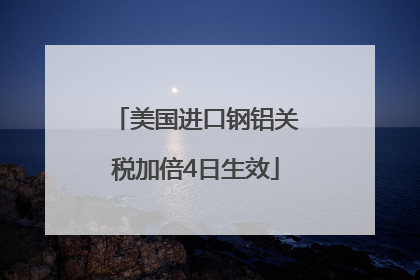 美国进口钢铝关税加倍4日生效