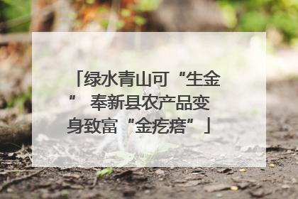 绿水青山可“生金” 奉新县农产品变身致富“金疙瘩”