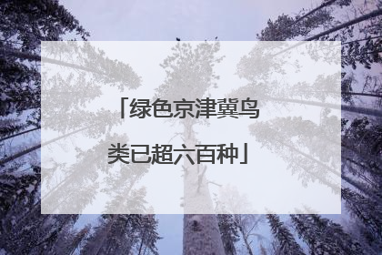 绿色京津冀鸟类已超六百种