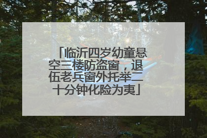 临沂四岁幼童悬空三楼防盗窗，退伍老兵窗外托举二十分钟化险为夷
