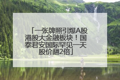 一张牌照引爆A股港股大金融板块！国泰君安国际罕见一天股价翻2倍
