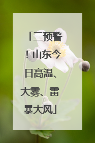 三预警！山东今日高温、大雾、雷暴大风