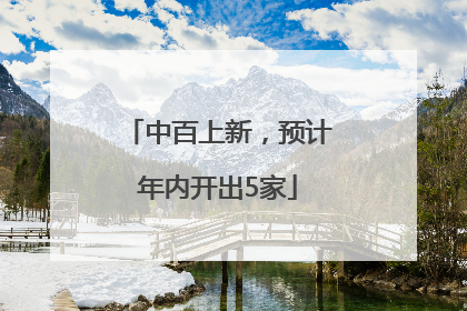 中百上新，预计年内开出5家