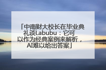 中南财大校长在毕业典礼谈Labubu：它可以作为经典案例来解析，AI难以给出答案