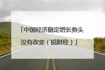中国经济稳定增长势头没有改变（锐财经）