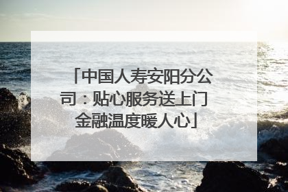 中国人寿安阳分公司：贴心服务送上门 金融温度暖人心
