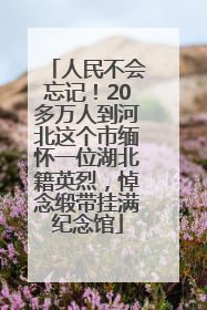 人民不会忘记！20多万人到河北这个市缅怀一位湖北籍英烈，悼念缎带挂满纪念馆