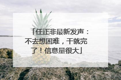 任正非最新发声：不去想困难，干就完了！信息量很大