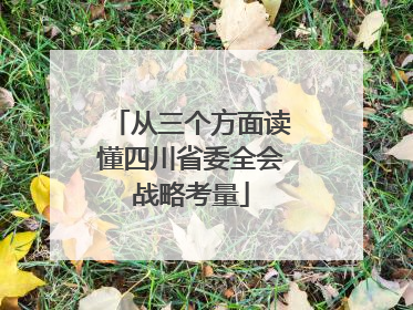 从三个方面读懂四川省委全会战略考量