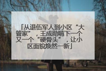 从退伍军人到小区“大管家”，王成勋啃下一个又一个“硬骨头”，让小区面貌焕然一新