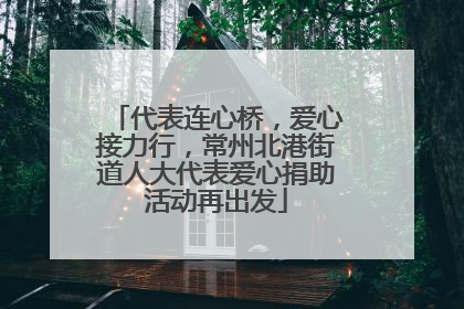 代表连心桥，爱心接力行，常州北港街道人大代表爱心捐助活动再出发
