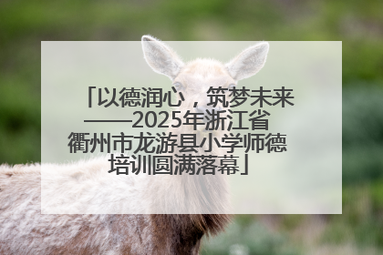 以德润心，筑梦未来——2025年浙江省衢州市龙游县小学师德培训圆满落幕